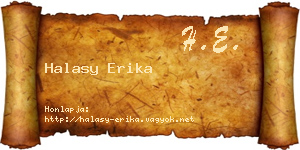Halasy Erika névjegykártya